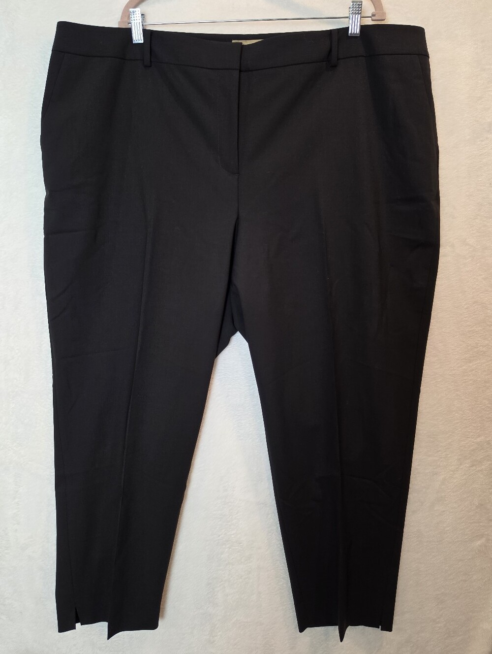 NWT Talbots Luxe Wool Stretch Straight Leg Pants Black 24W Woven In Italy $179